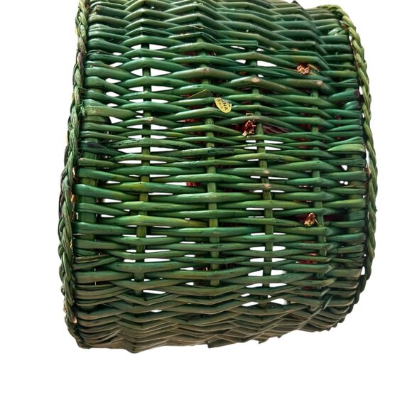 Vintage Wicker Watermelon Picnic Basket Spaces for Utensils and Plates‎ - Picture 5 of 7